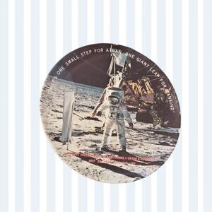 Vtg Moon Landing plastic plate